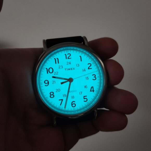 Timex Men's Black and Silver Watch - Picture 3 of 16